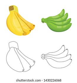 Isolated object of natural and vegetarian logo. Set of natural and eating vector icon for stock.