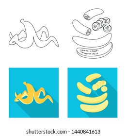 Isolated object of natural and vegetarian logo. Set of natural and eating stock symbol for web.