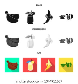 Isolated object of natural and vegetarian sign. Set of natural and eating stock vector illustration.