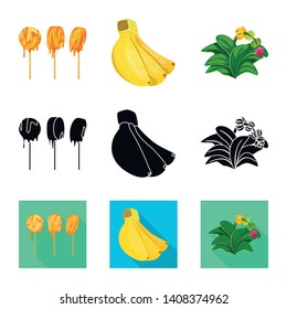 Isolated object of natural and vegetarian sign. Collection of natural and eating stock symbol for web.