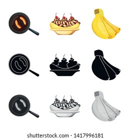 Isolated object of natural and vegetarian sign. Collection of natural and eating vector icon for stock.