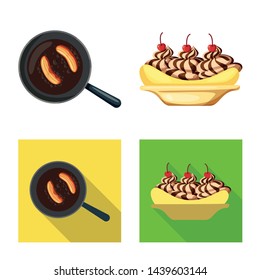 Isolated object of natural and vegetarian sign. Collection of natural and eating vector icon for stock.