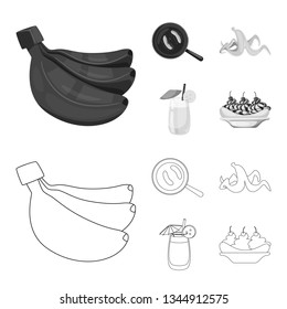 Isolated object of natural and vegetarian symbol. Set of natural and eating stock vector illustration.