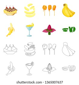 Isolated object of natural and vegetarian symbol. Set of natural and eating vector icon for stock.