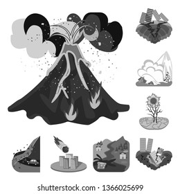Isolated object of nature and apocalypse  icon. Set of nature and environment  stock vector illustration.