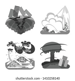 Isolated object of nature and apocalypse  logo. Collection of nature and environment  stock vector illustration.