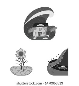 Isolated object of nature and apocalypse sign. Set of nature and environment vector icon for stock.