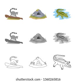 Isolated object of nature  and fun  icon. Collection of nature  and entertainment vector icon for stock.