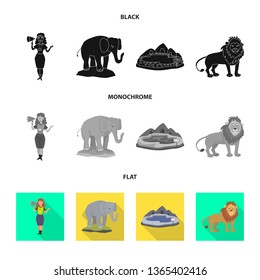 Isolated object of nature  and fun  icon. Set of nature  and entertainment stock symbol for web.