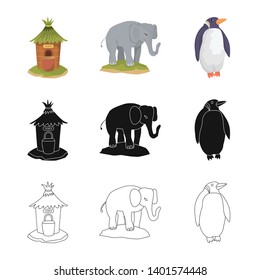 Isolated object of nature  and fun  icon. Set of nature  and entertainment stock vector illustration.