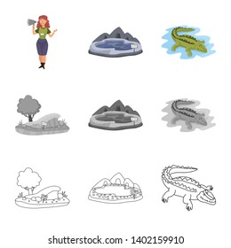 Isolated object of nature  and fun  icon. Set of nature  and entertainment stock symbol for web.