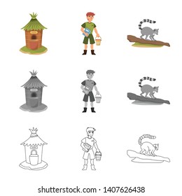 Isolated object of nature  and fun  icon. Collection of nature  and entertainment stock symbol for web.