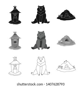 Isolated object of nature  and fun  icon. Collection of nature  and entertainment stock vector illustration.