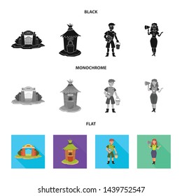 Isolated object of nature and fun icon. Set of nature and entertainment stock symbol for web.