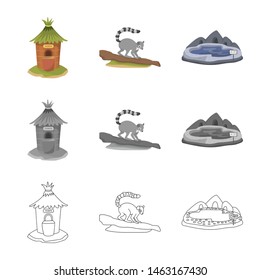 Isolated object of nature and fun icon. Collection of nature and entertainment stock symbol for web.