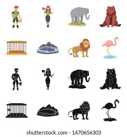 Isolated object of nature and fun icon. Set of nature and entertainment stock symbol for web.