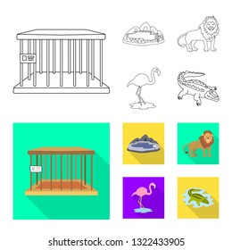 Isolated object of nature  and fun  logo. Set of nature  and entertainment stock symbol for web.