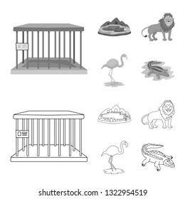 Isolated object of nature  and fun  logo. Collection of nature  and entertainment stock vector illustration.