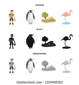 Isolated object of nature  and fun  logo. Set of nature  and entertainment stock vector illustration.