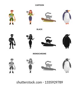 Isolated object of nature  and fun  logo. Collection of nature  and entertainment stock symbol for web.