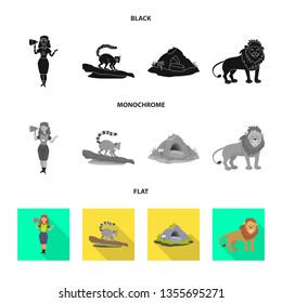 Isolated object of nature  and fun  logo. Set of nature  and entertainment stock vector illustration.