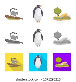 Isolated object of nature  and fun  logo. Set of nature  and entertainment vector icon for stock.