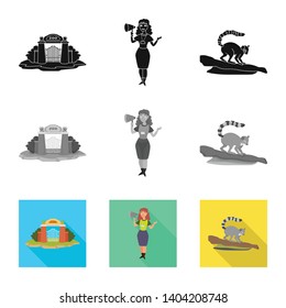 Isolated object of nature  and fun  logo. Set of nature  and entertainment vector icon for stock.