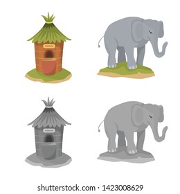 Isolated object of nature  and fun  logo. Collection of nature  and entertainment stock symbol for web.