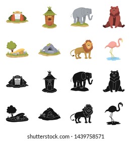 Isolated object of nature and fun logo. Set of nature and entertainment stock vector illustration.