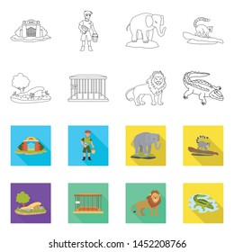 Isolated object of nature and fun logo. Set of nature and entertainment vector icon for stock.