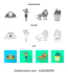 Isolated object of nature  and fun  sign. Collection of nature  and entertainment stock vector illustration.