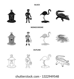 Isolated object of nature  and fun  sign. Set of nature  and entertainment vector icon for stock.