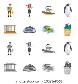 Isolated object of nature  and fun  sign. Set of nature  and entertainment stock vector illustration.