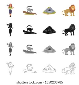 Isolated object of nature  and fun  sign. Set of nature  and entertainment vector icon for stock.