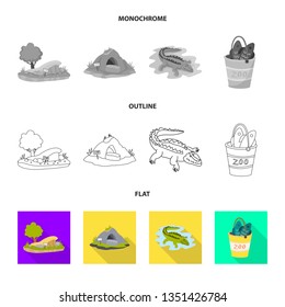 Isolated object of nature  and fun  sign. Collection of nature  and entertainment stock symbol for web.