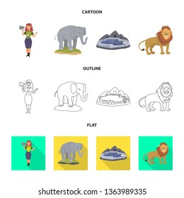 Isolated object of nature  and fun  sign. Set of nature  and entertainment stock symbol for web.