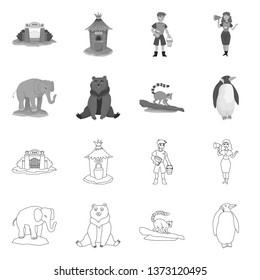 Isolated object of nature  and fun  sign. Set of nature  and entertainment vector icon for stock.