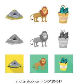 Isolated object of nature  and fun  sign. Set of nature  and entertainment stock symbol for web.