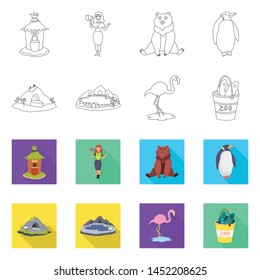 Isolated object of nature and fun sign. Collection of nature and entertainment vector icon for stock.