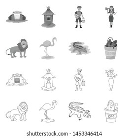 Isolated object of nature and fun sign. Set of nature and entertainment vector icon for stock.