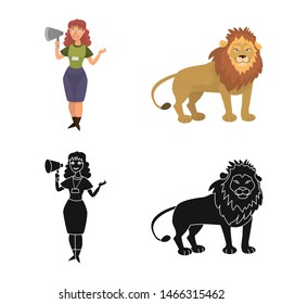 Isolated object of nature and fun sign. Set of nature and entertainment stock symbol for web.