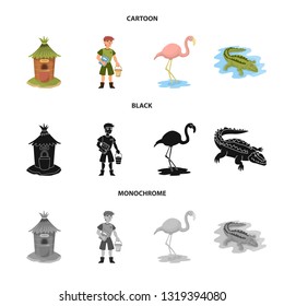 Isolated object of nature  and fun  symbol. Set of nature  and entertainment vector icon for stock.