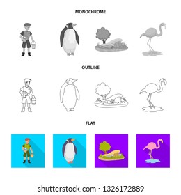 Isolated object of nature  and fun  symbol. Collection of nature  and entertainment stock vector illustration.