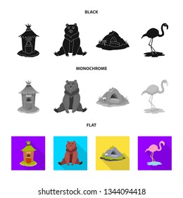 Isolated object of nature  and fun  symbol. Set of nature  and entertainment stock symbol for web.