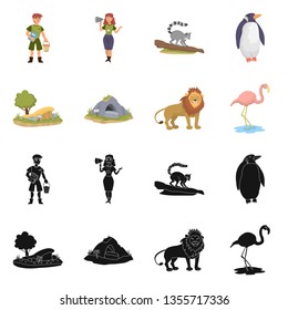 Isolated object of nature  and fun  symbol. Collection of nature  and entertainment stock symbol for web.