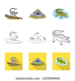 Isolated object of nature  and fun  symbol. Collection of nature  and entertainment stock symbol for web.