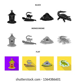 Isolated object of nature  and fun  symbol. Set of nature  and entertainment stock symbol for web.