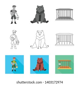 Isolated object of nature  and fun  symbol. Collection of nature  and entertainment stock symbol for web.