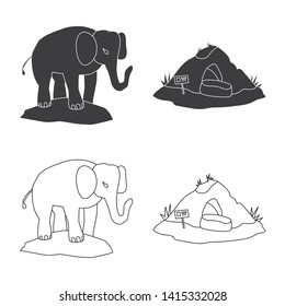 Isolated object of nature  and fun  symbol. Collection of nature  and entertainment stock symbol for web.