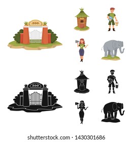 Isolated object of nature and fun symbol. Set of nature and entertainment stock vector illustration.